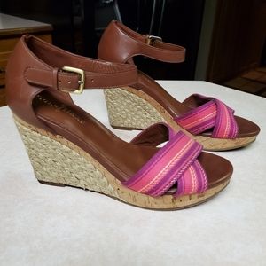Cole Haan Leather Wedge Sandle, Size 8